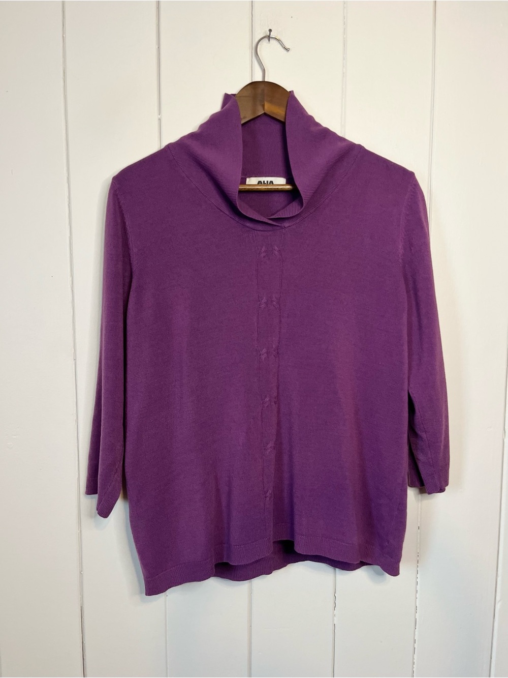 Alia Purple Collared Quarter Length Sweater.